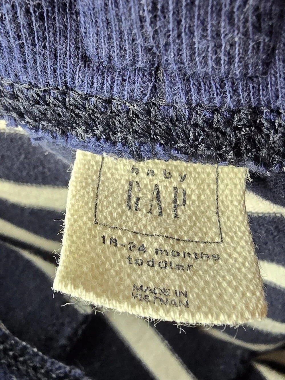 GAP Navy and White Striped Jogger Pants